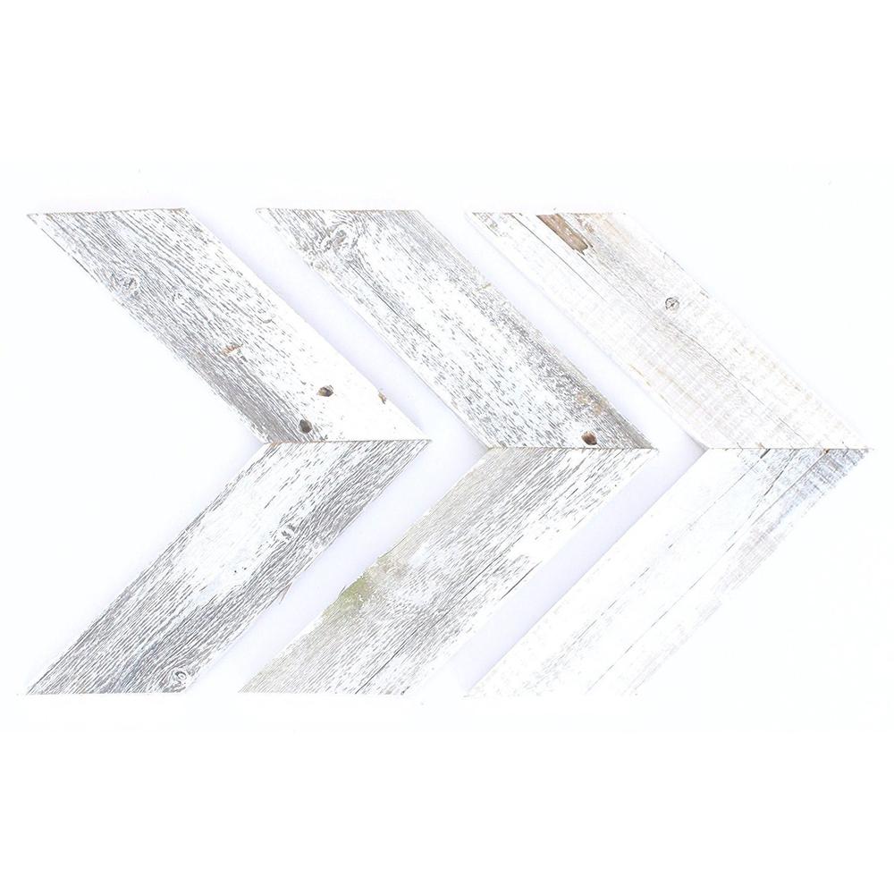 Set of 3 White Wash Reclaimed Wood Chevron Arrow - 380347. Picture 1