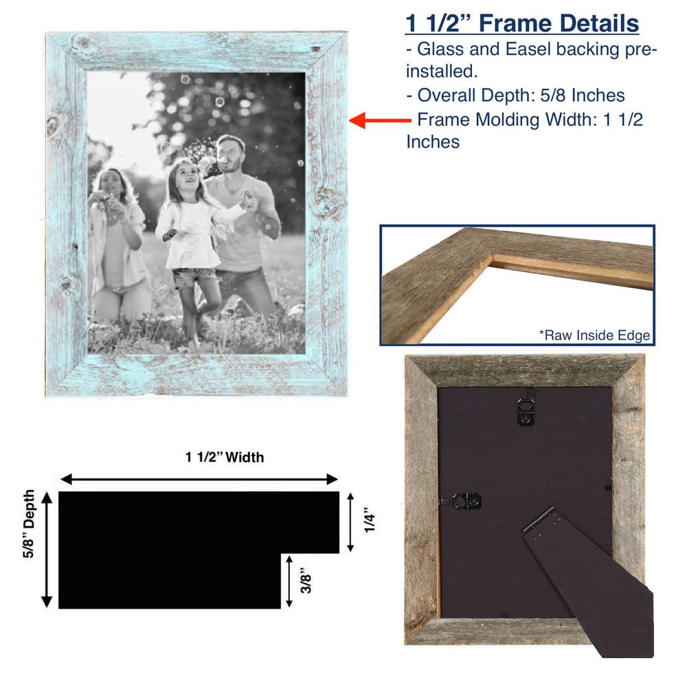8"x9" Rustic Blue Picture Frame - 380361. Picture 5