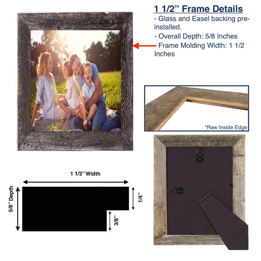 8"x8" Rustic Smoky Black Picture Frame - 380362. Picture 5
