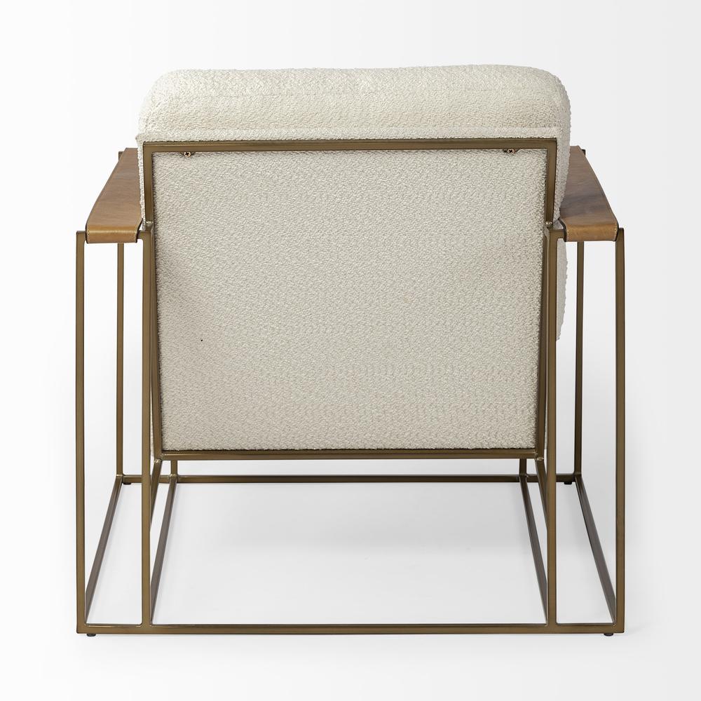 Cream Fabric Wrap Gold Accent Chair with Metal Frame - 380393. Picture 4
