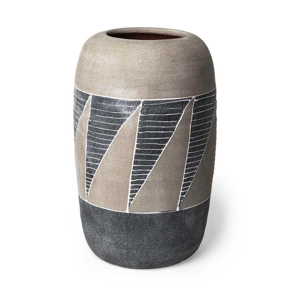 Grey and Brown Ceramic Vase - 380397. Picture 1