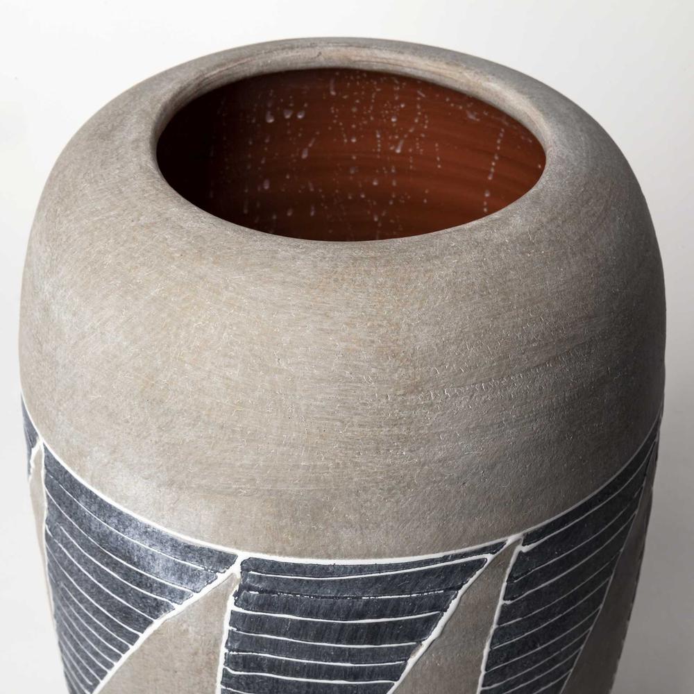 Grey and Brown Ceramic Vase - 380397. Picture 3