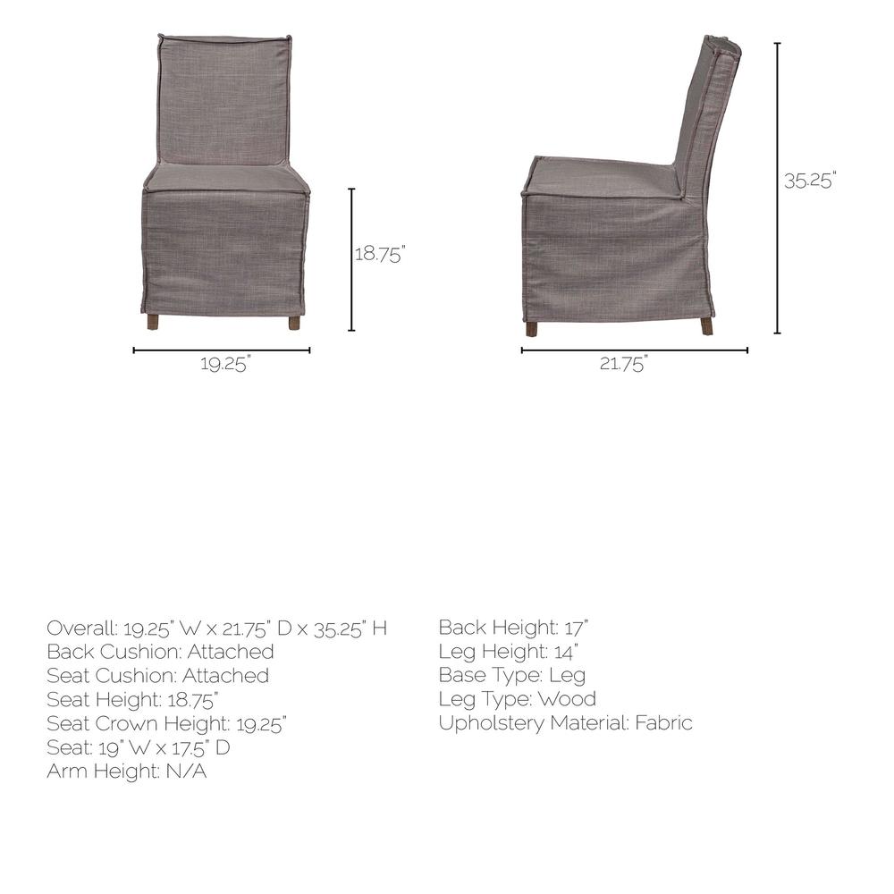 Grey Fabric Slip Cover with Brown Wooden Base Dining Chair - 380404. Picture 9