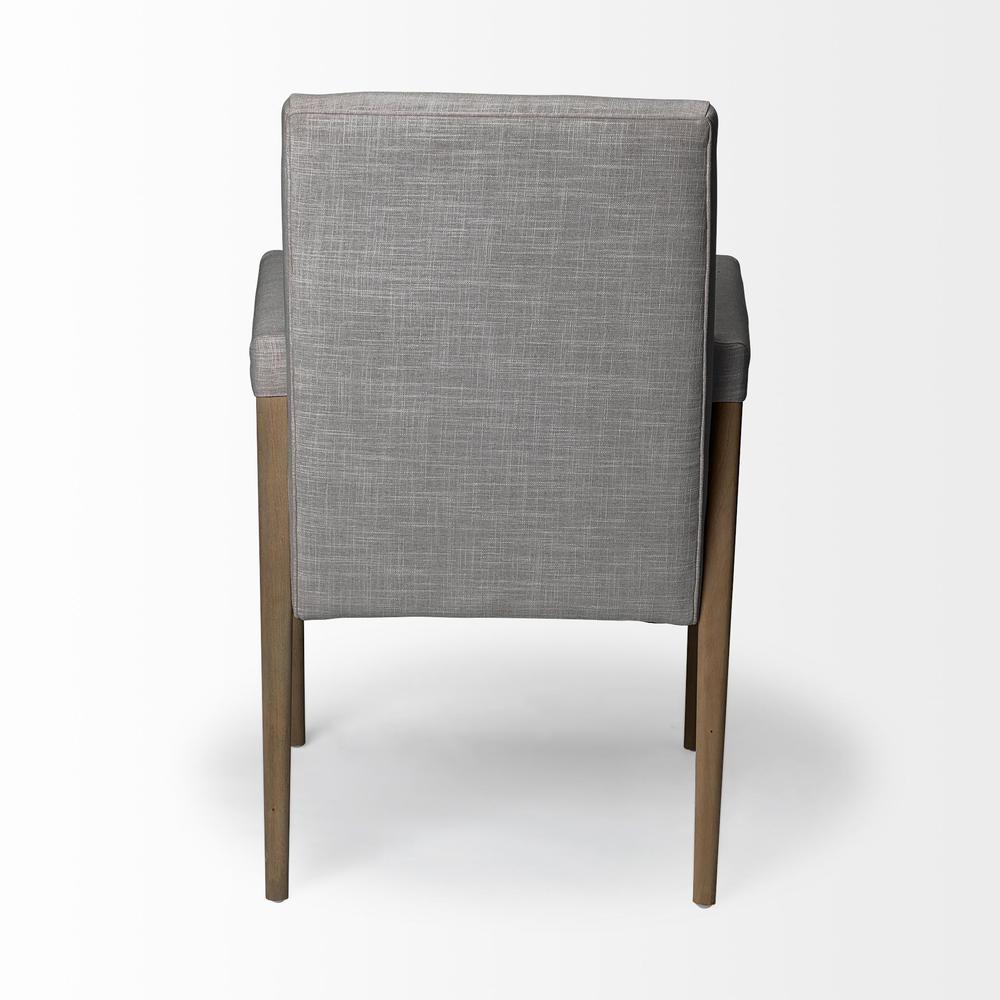 Grey Fabric Wrap with Brown Wooden Frame Dining Chair - 380409. Picture 4