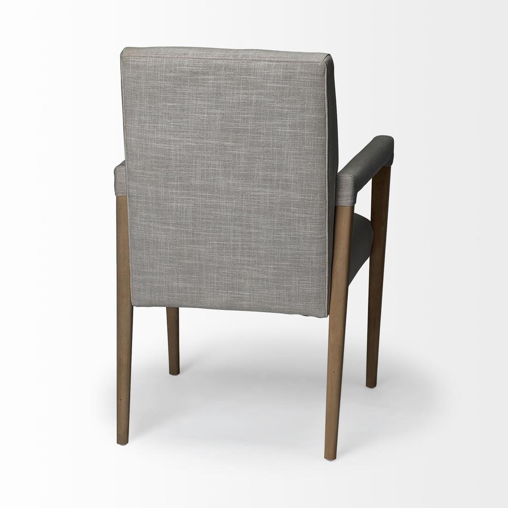 Grey Fabric Wrap with Brown Wooden Frame Dining Chair - 380409. Picture 5