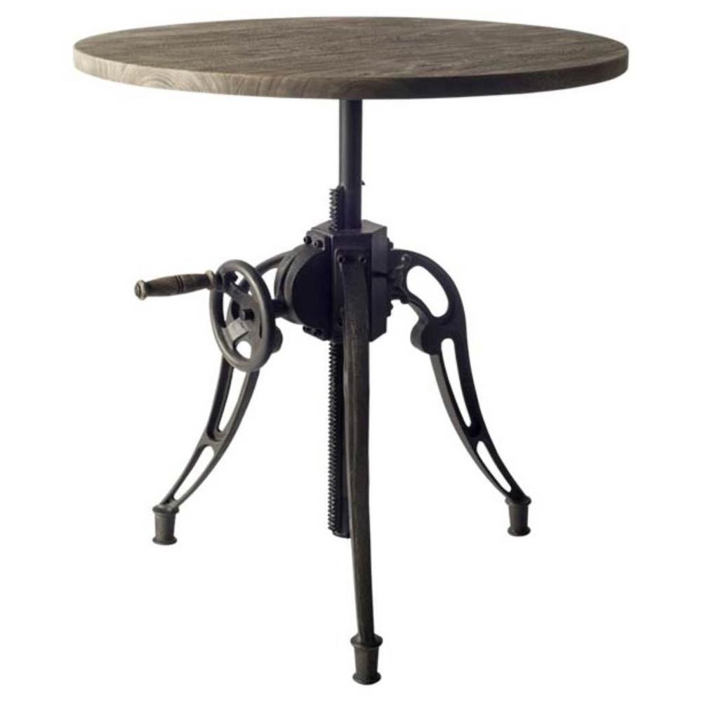 30" Grey Solid Wood Top with Black Metal Base Bistro Dining Table - 380456. Picture 1