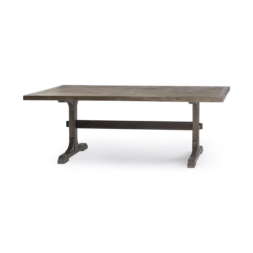 84x40 Grey Solid Wood Top and Base Dining Table - 380459. Picture 1