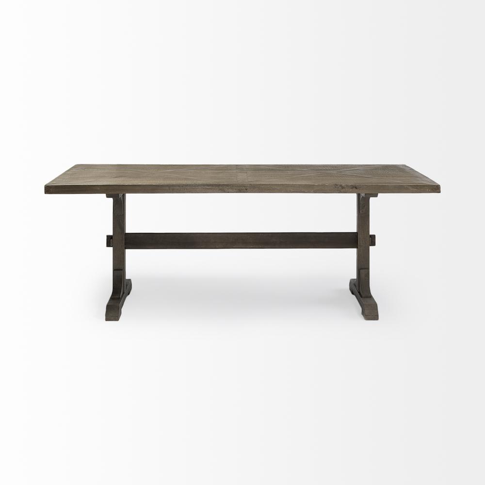 84x40 Grey Solid Wood Top and Base Dining Table - 380459. Picture 2