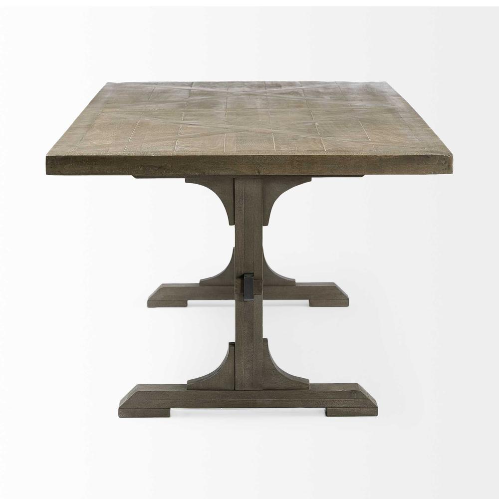 84x40 Grey Solid Wood Top and Base Dining Table - 380459. Picture 3