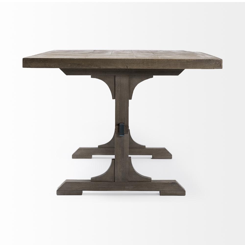 84x40 Grey Solid Wood Top and Base Dining Table - 380459. Picture 4