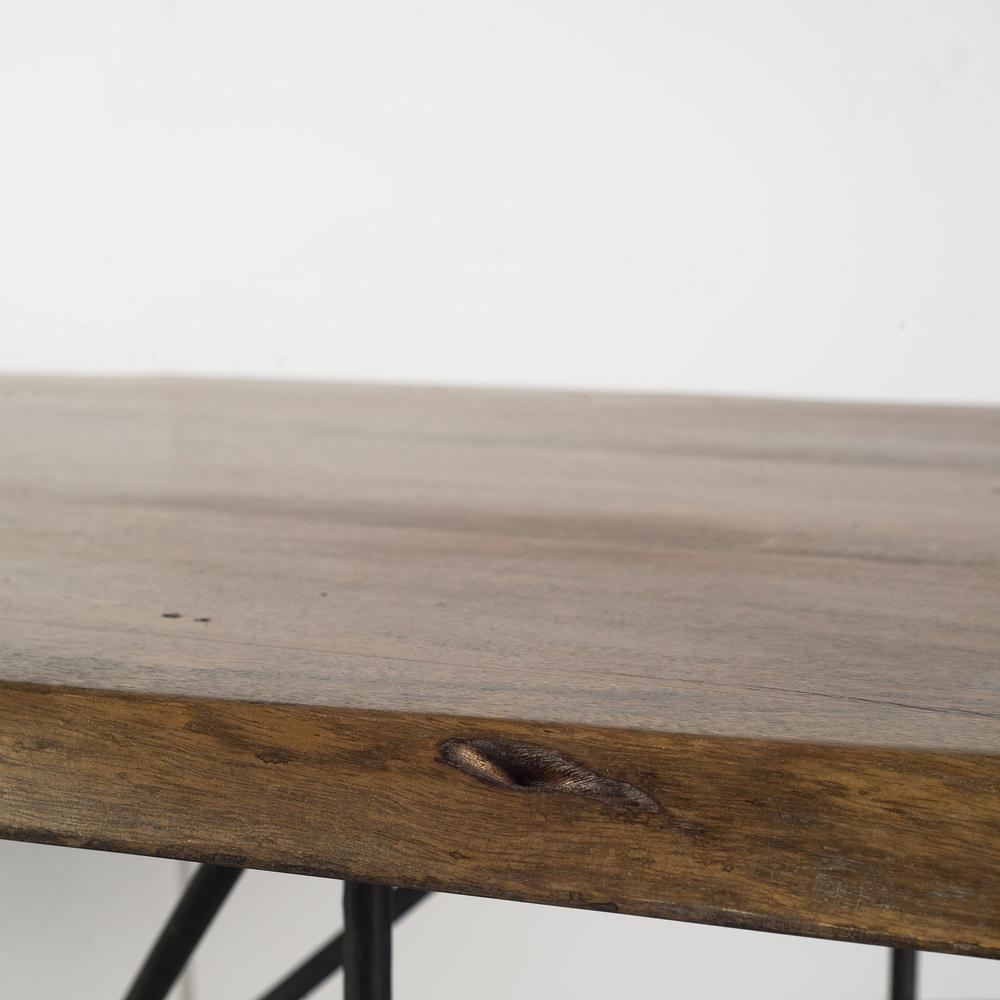 Natural Tapered Live Edge Top with  Iron Base Dining Table - 380464. Picture 2