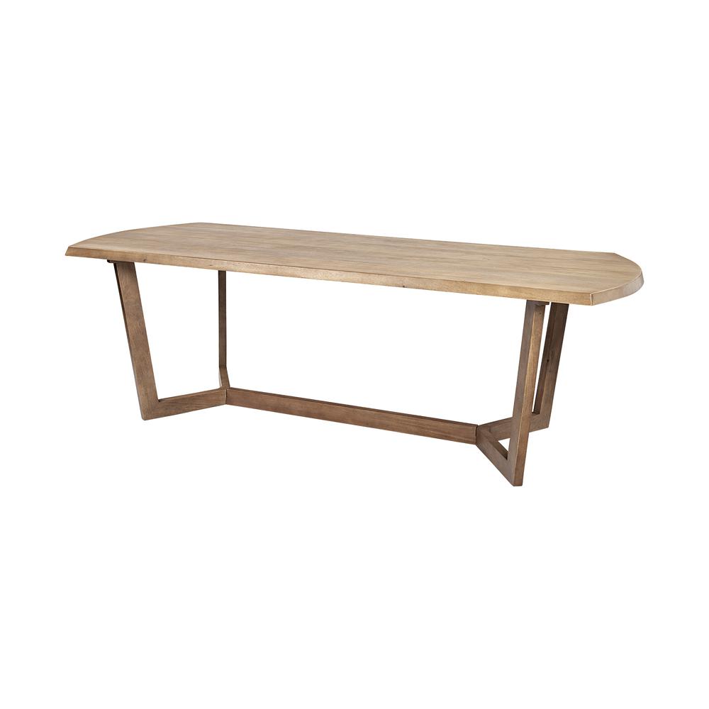 91.5x38 Rectangular Brown Solid Wood Top and Base Dining Table - 380479. Picture 1