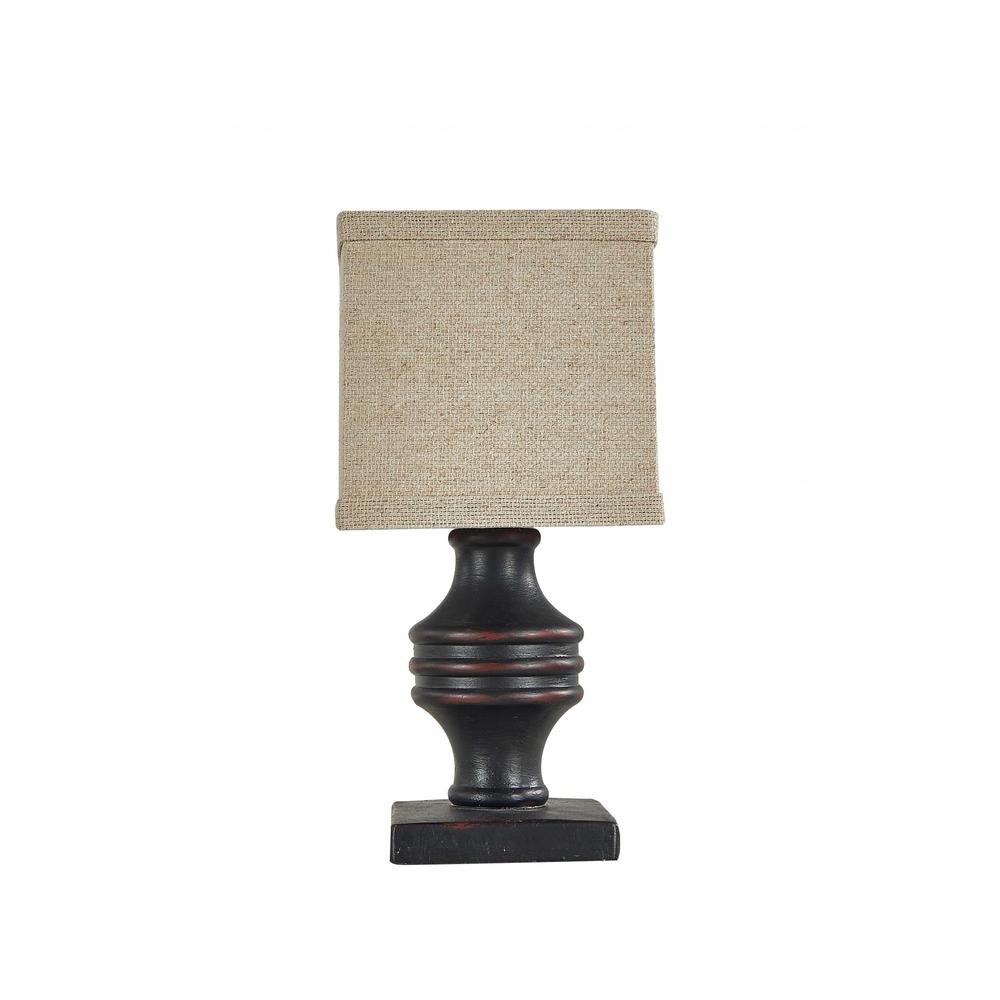 Classic Black Accent Lamp with Neutral Shade - 380549. Picture 1