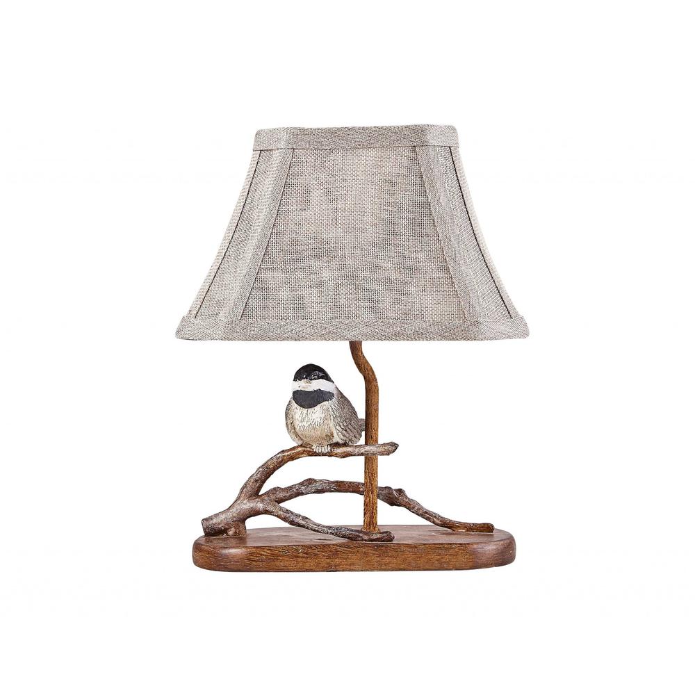 Songbird on a Branch Accent Lamp with Tailored Shade - 380551. Picture 1