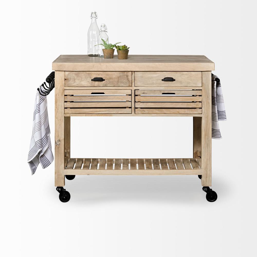 Modern Farmhouse Rolling Kitchen Island or Bar Cart - 380613. Picture 1