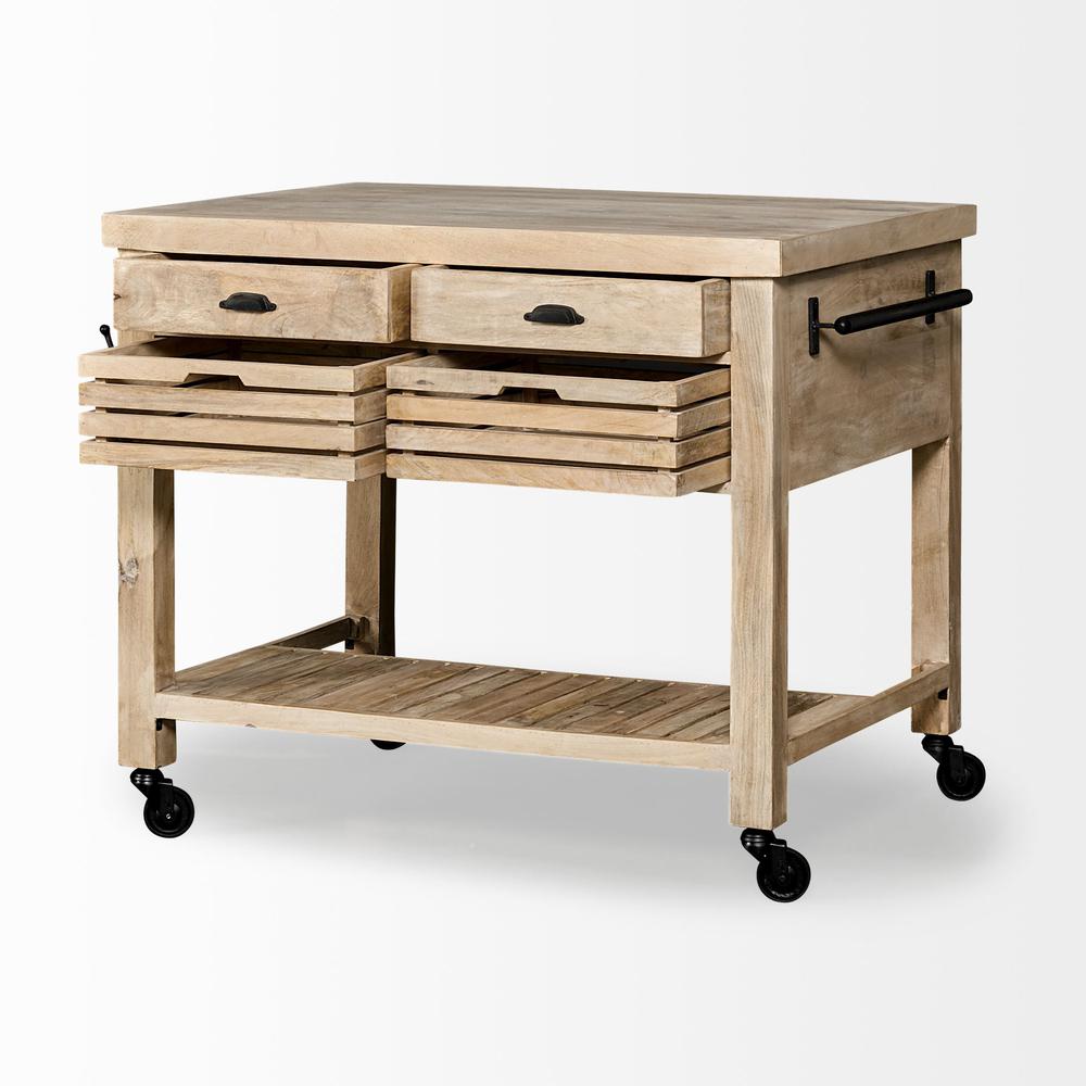 Modern Farmhouse Rolling Kitchen Island or Bar Cart - 380613. Picture 3