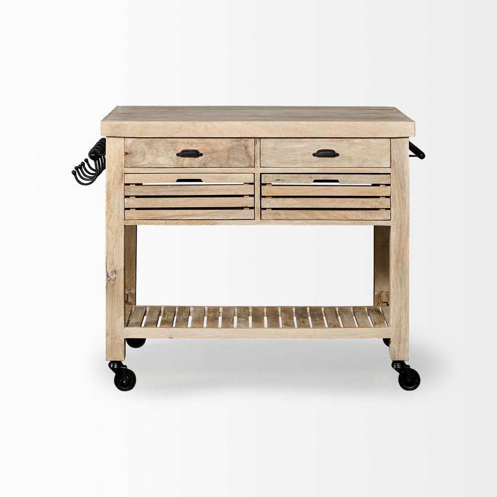 Modern Farmhouse Rolling Kitchen Island or Bar Cart - 380613. Picture 4