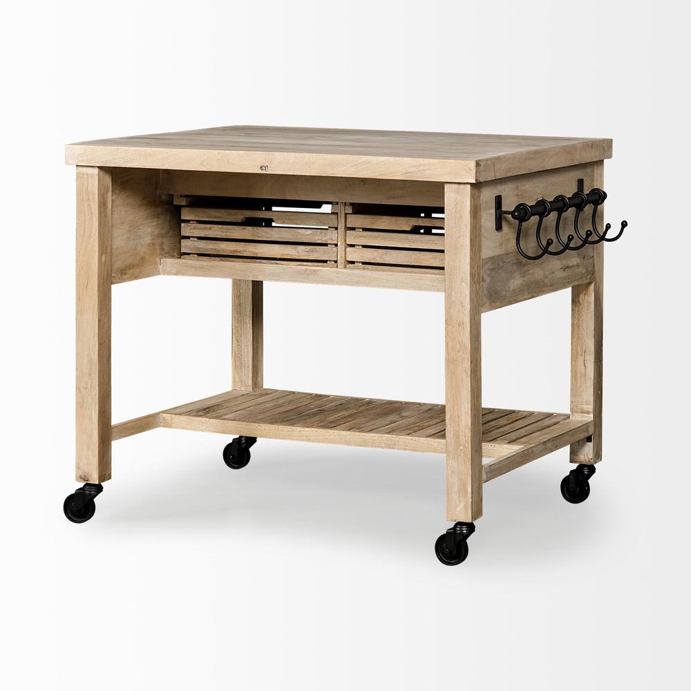 Modern Farmhouse Rolling Kitchen Island or Bar Cart - 380613. Picture 6
