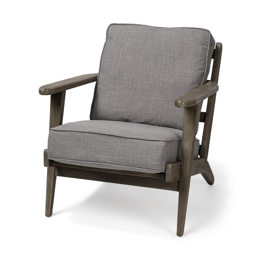 Flint Gray Fabric Accent Chair with Covered Wooden Frame - 380626. Picture 1