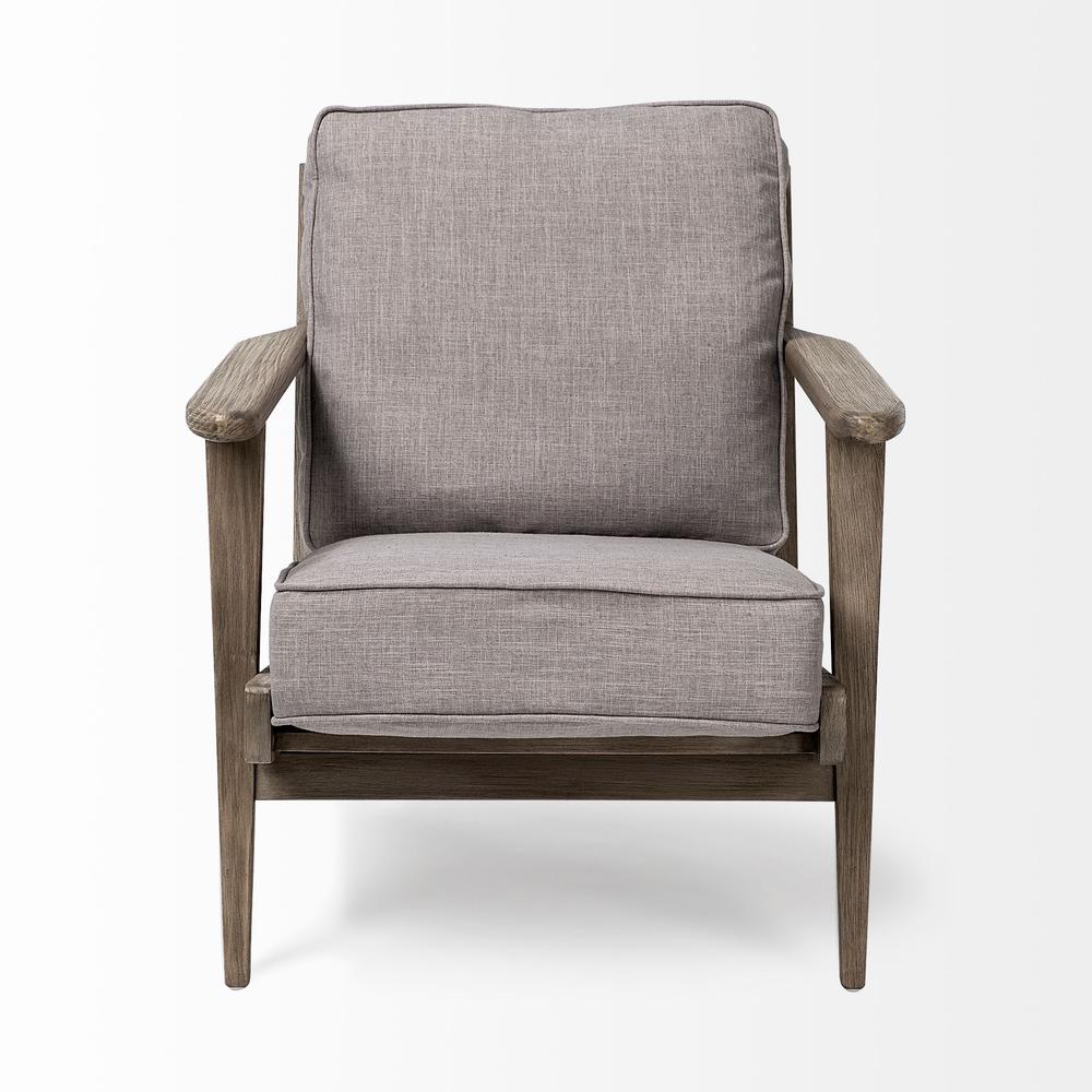 Flint Gray Fabric Accent Chair with Covered Wooden Frame - 380626. Picture 2