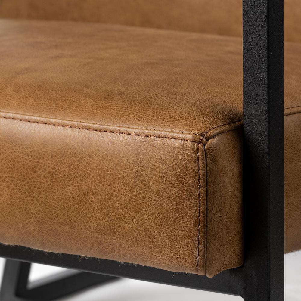 Modern Caramel Leather Accent Armchair - 380630. Picture 7