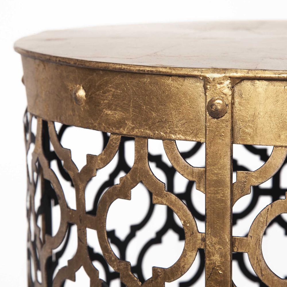Set of 2 Cylindrical Gold Metal Accent Tables - 380708. Picture 6