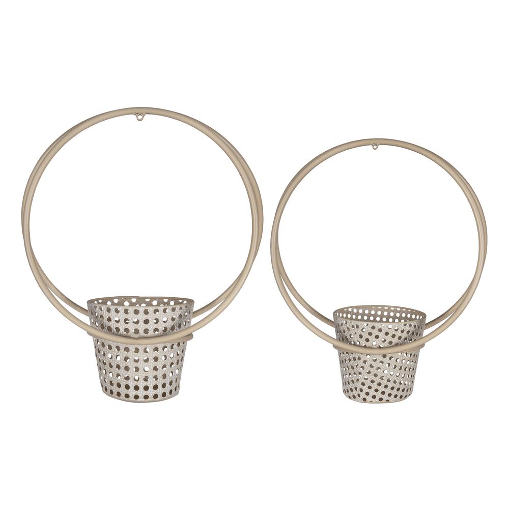 Set of 2 Metallic Cane Wall Planters - 380781. Picture 4