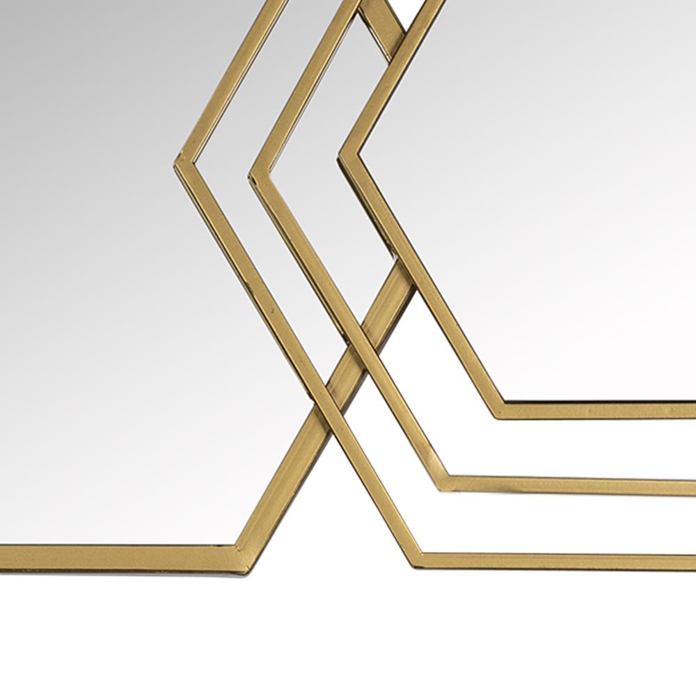 Gold Hexagon Trio Modern Wall Mirror 380814