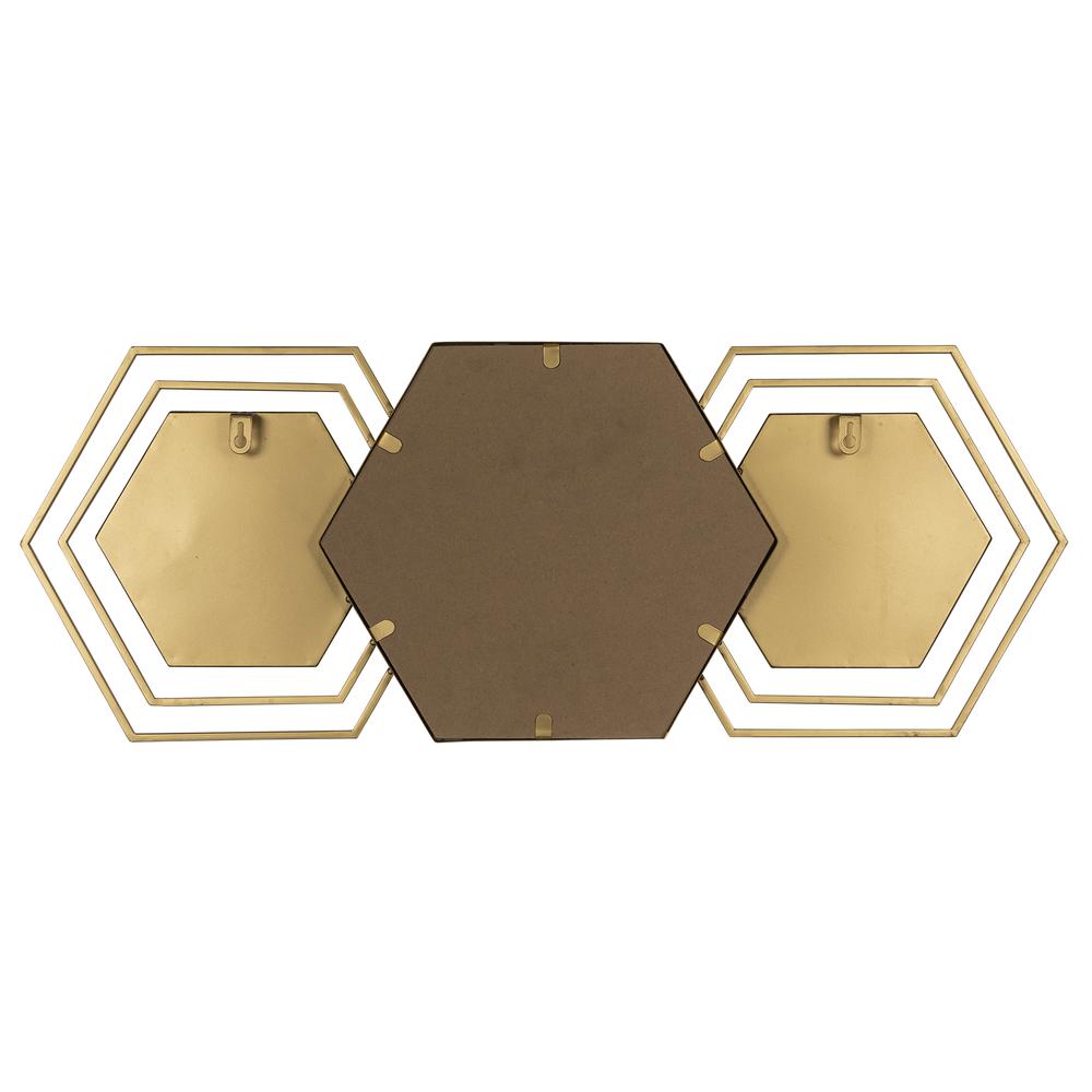 Gold Hexagon Trio Modern Wall Mirror - 380814. Picture 5