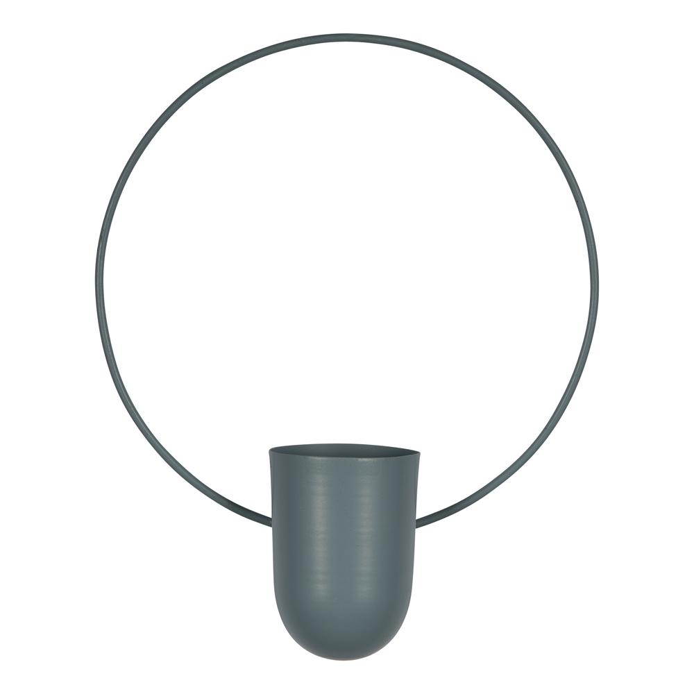 Blue Metal Round Planter Wall Decor - 380823. Picture 1