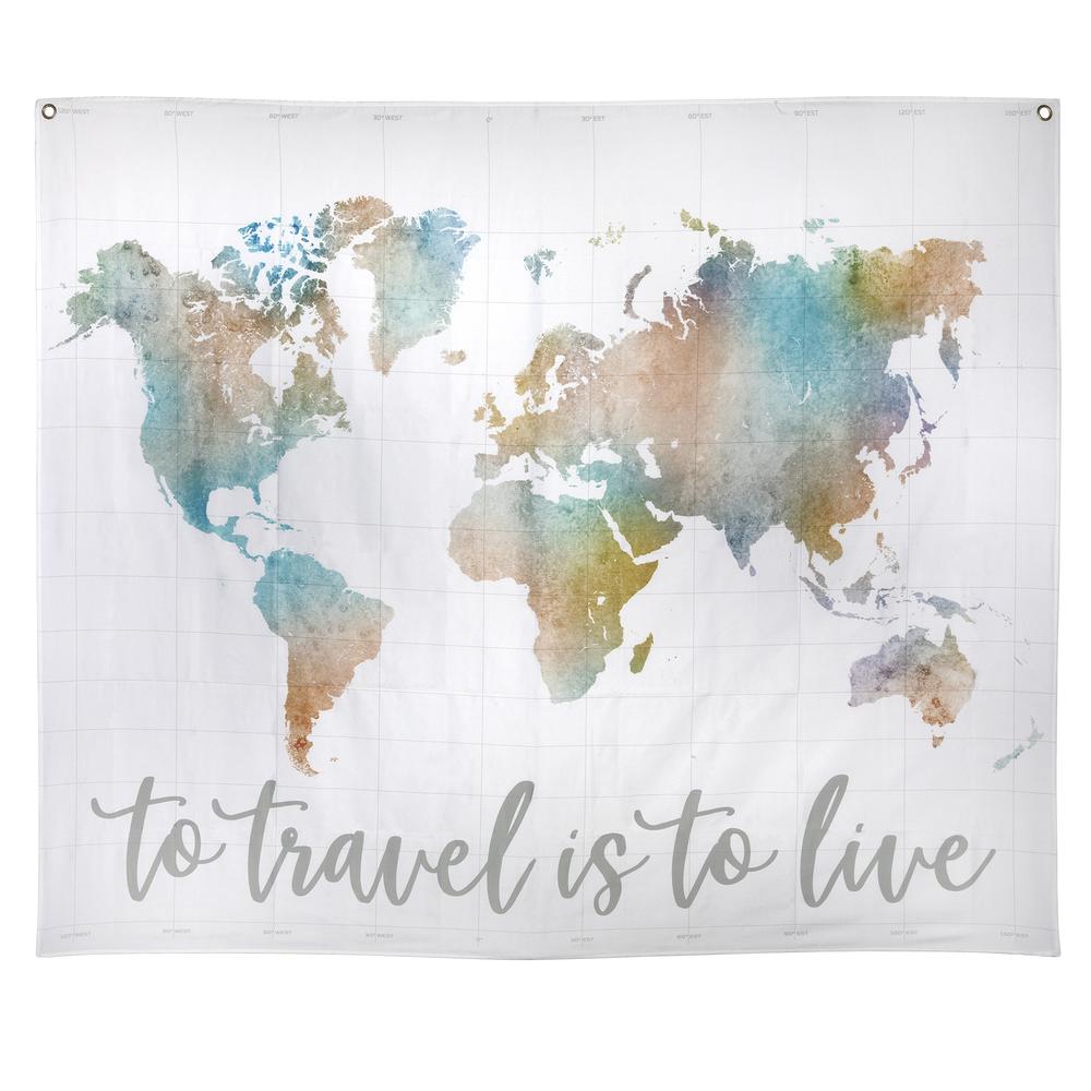 To Travel Is To Live Map Hanging Wall Tapestry - 380879. Picture 1