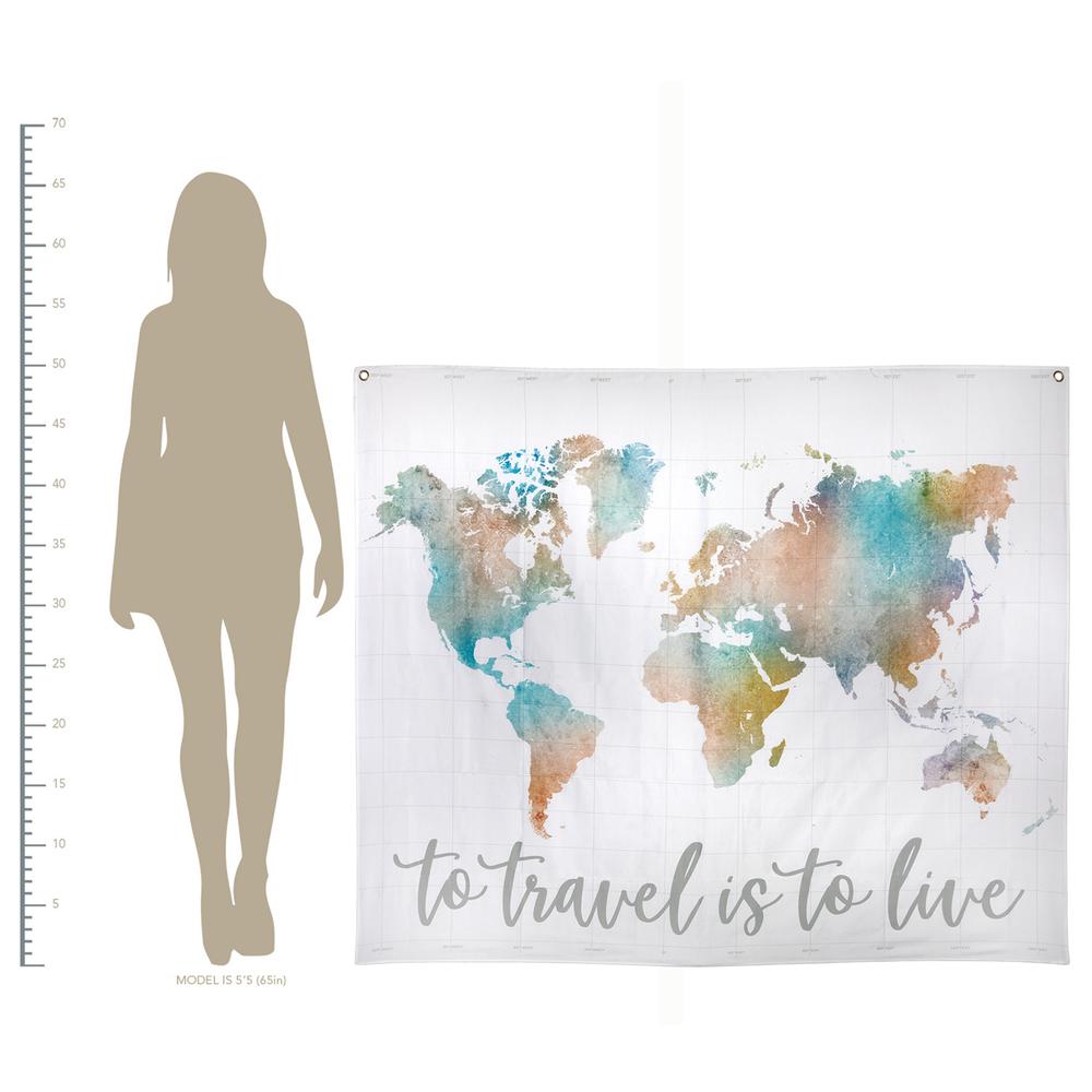 To Travel Is To Live Map Hanging Wall Tapestry - 380879. Picture 3