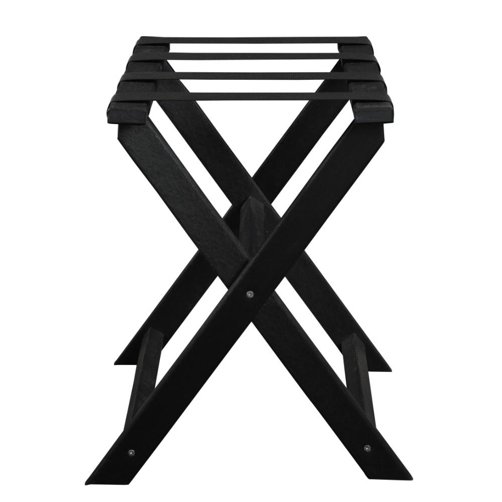 Earth Friendly Black Folding Luggage Rack with Black Straps. Picture 3