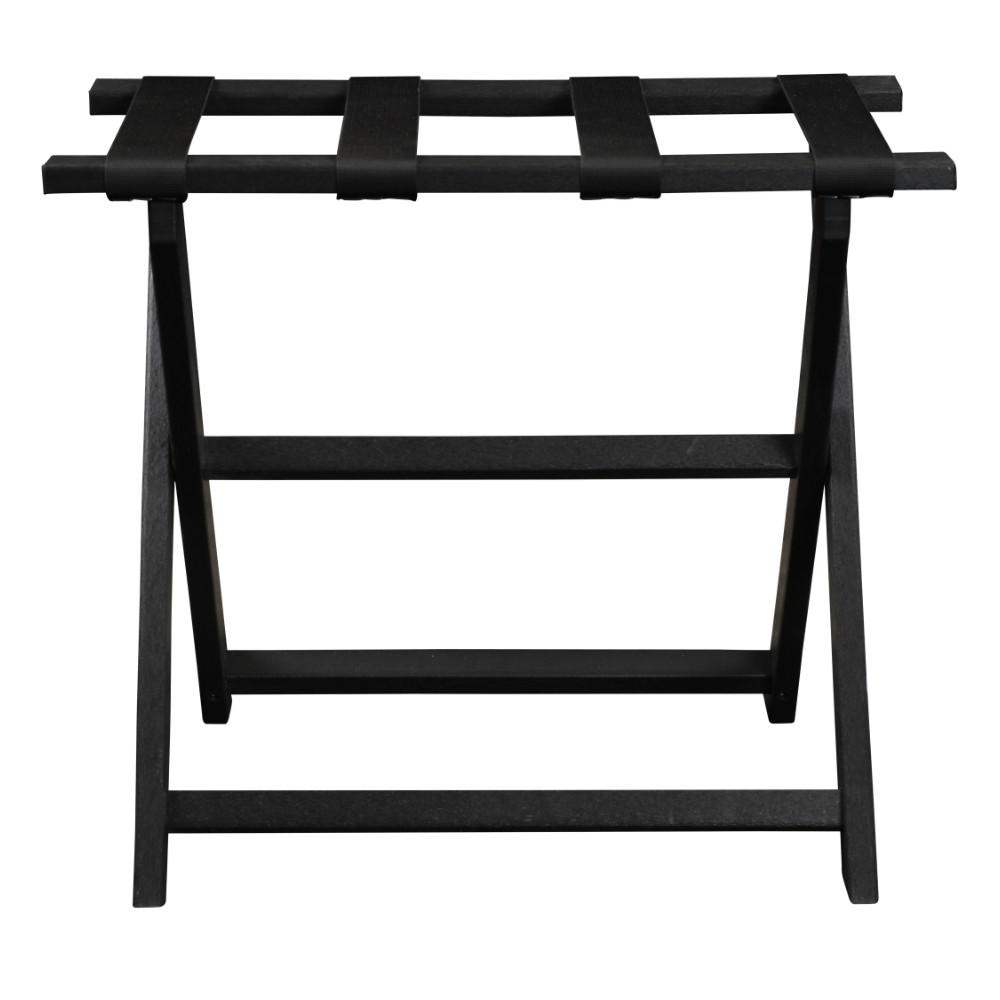 Earth Friendly Black Folding Luggage Rack with Black Straps. Picture 4