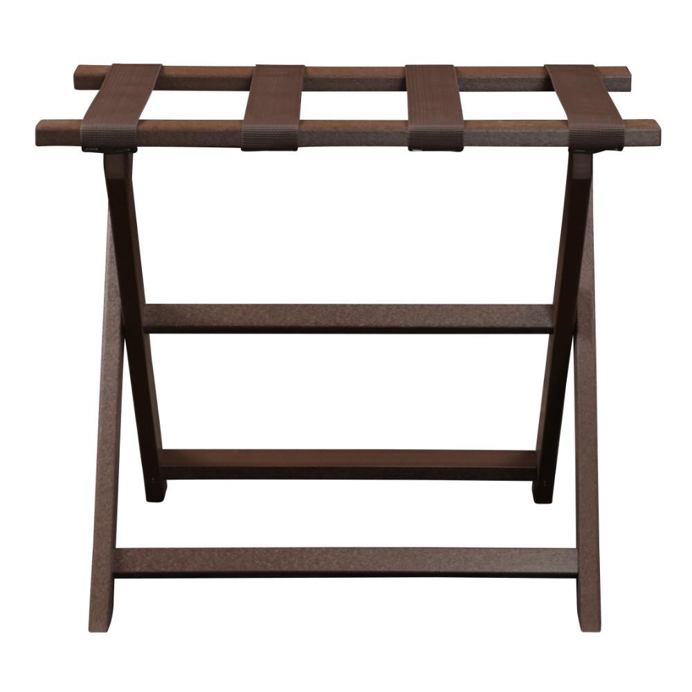 Earth Friendly Brown Folding Luggage Rack with Brown Straps. Picture 4