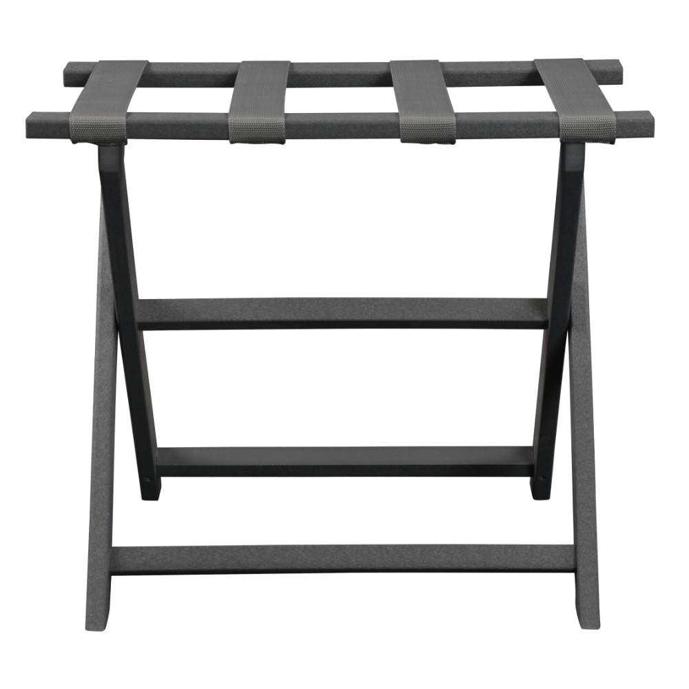 Earth Friendly Dark Gray Folding Luggage Rack with Gray Straps. Picture 4