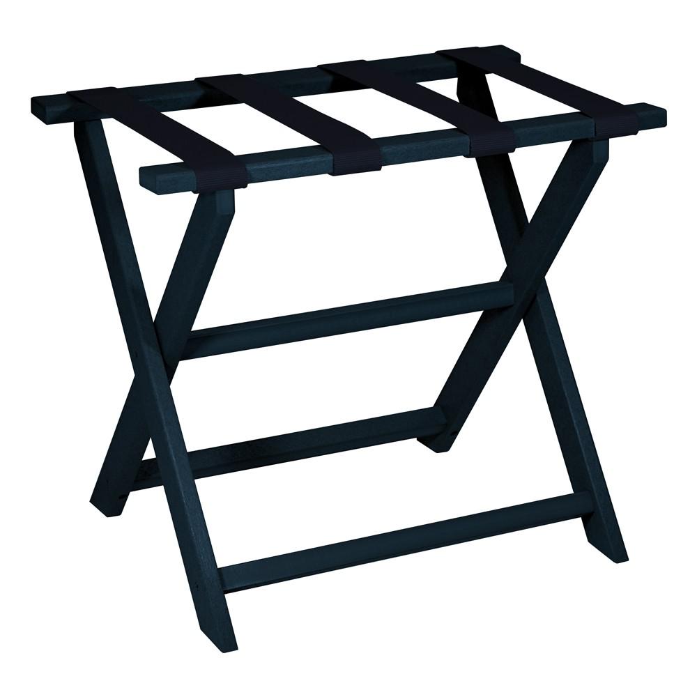 Earth Friendly Navy Blue Folding Luggage Rack with Navy Straps. Picture 1