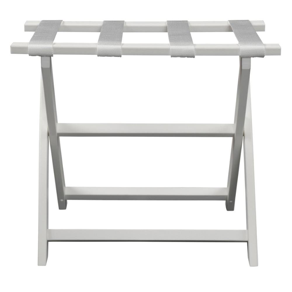 Earth Friendly White Folding Luggage Rack with White Straps. Picture 4