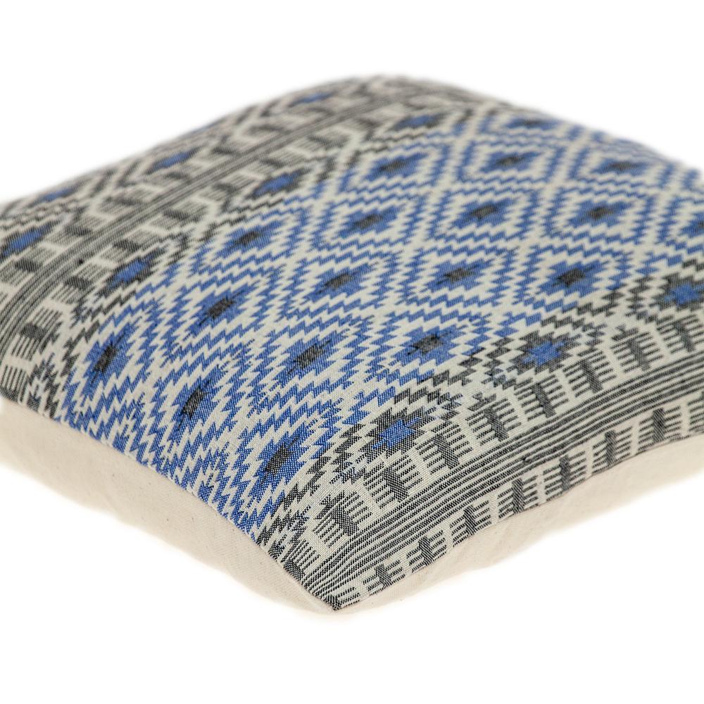 Gray and Blue Aztec Diamond Throw Pillow - 383090. Picture 5