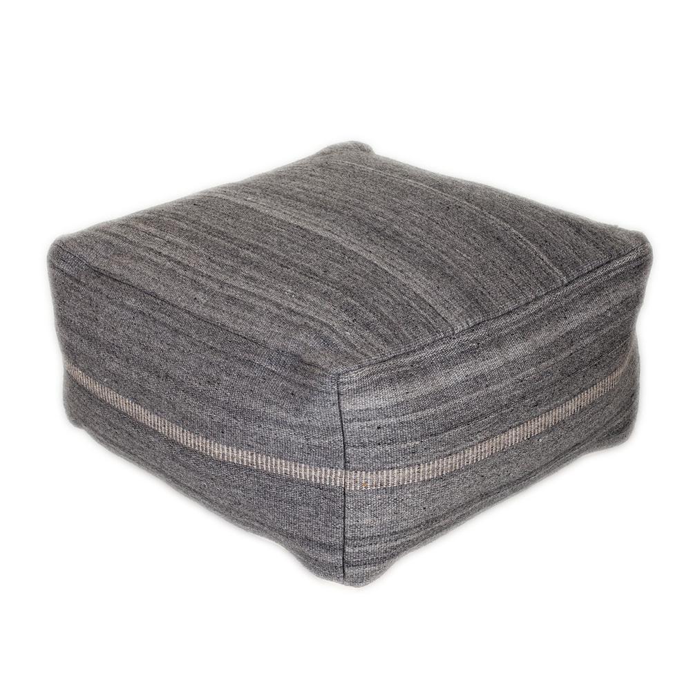 Steel Grey Stylish Pouf - 383108. Picture 1