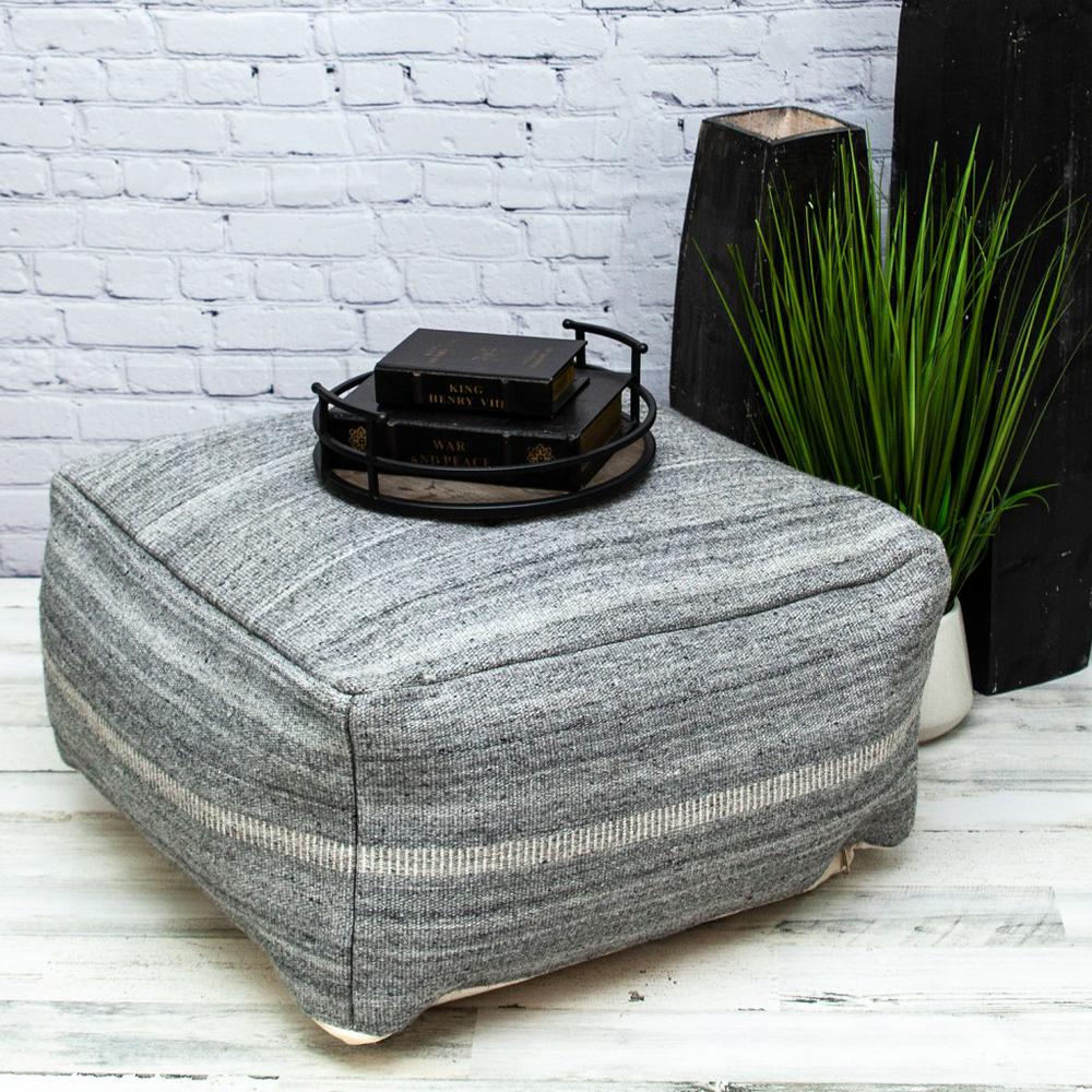 Steel Grey Stylish Pouf - 383108. Picture 2