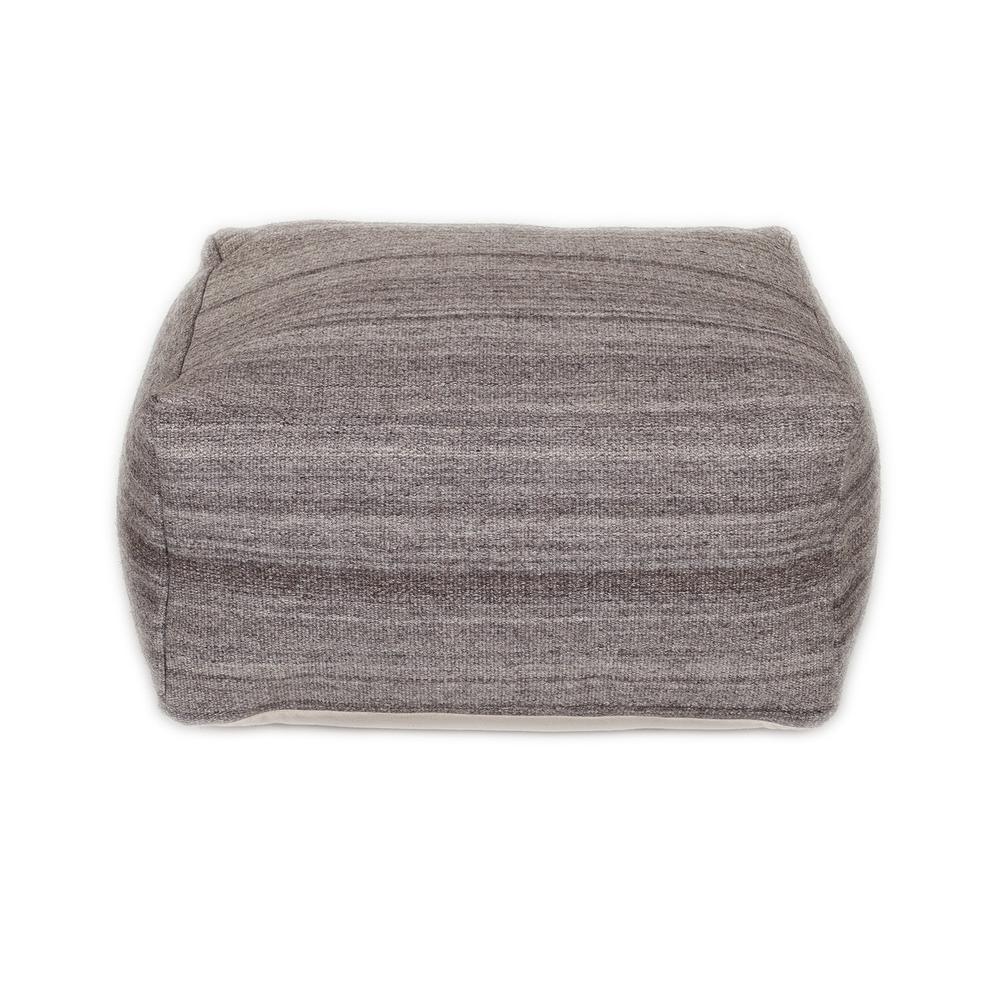 Stone Gray and Brown Pouf - 383109. Picture 1