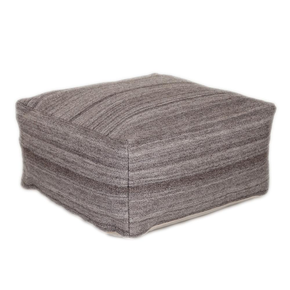 Stone Gray and Brown Pouf - 383109. Picture 3