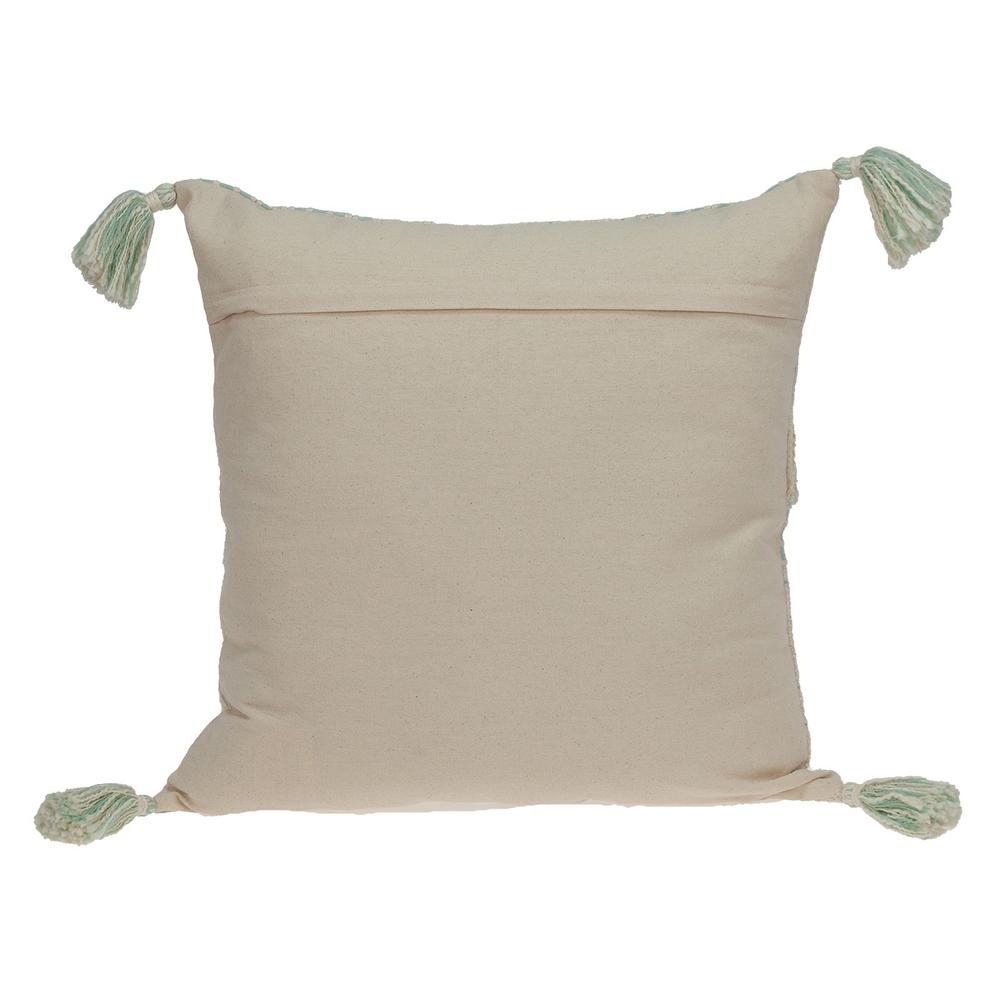 Cream and Mint Woven Throw Pillow - 383114. Picture 3