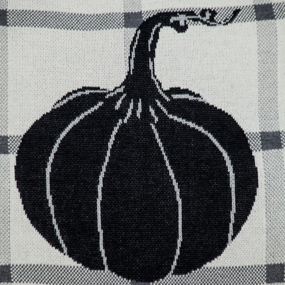 Grey Plaid Pumpkin Throw Pillow - 383153. Picture 6