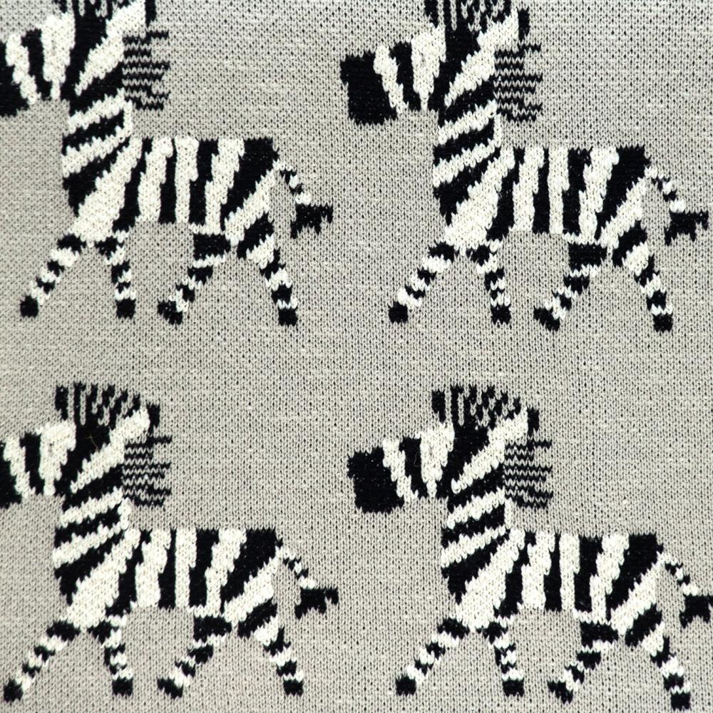 Grey Lots of Zebras Woven Knitted Baby Blanket - 383161. Picture 5