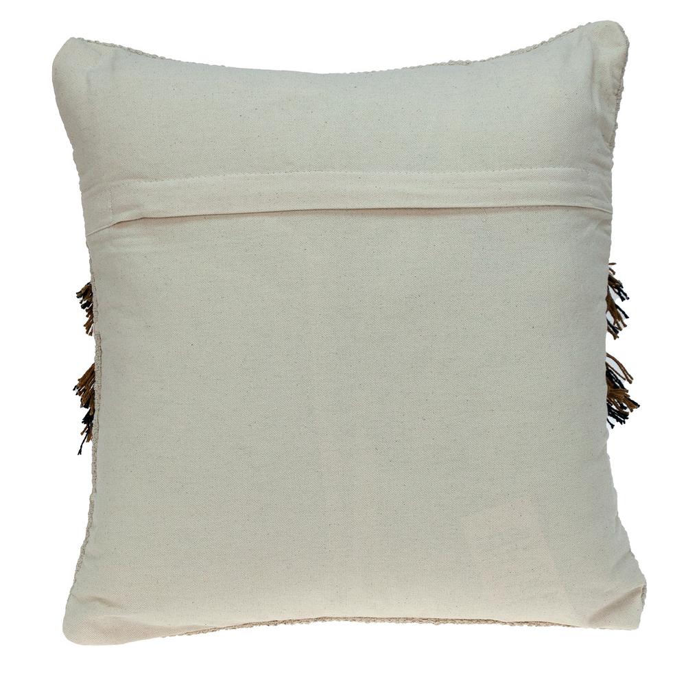 Creamy Beige Textured Throw Pillow - 383181. Picture 3