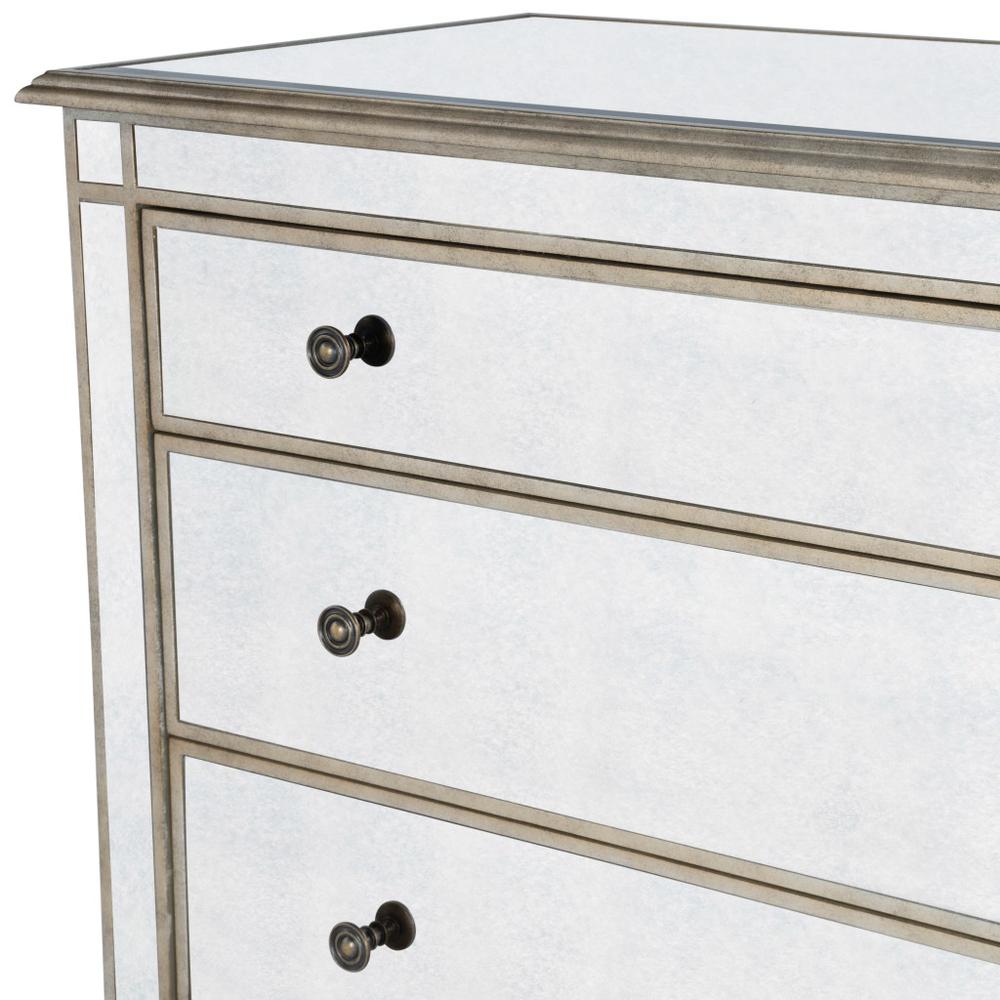 Rectangle Mirrored Three Drawer Console Storage Chest Silver. Picture 8