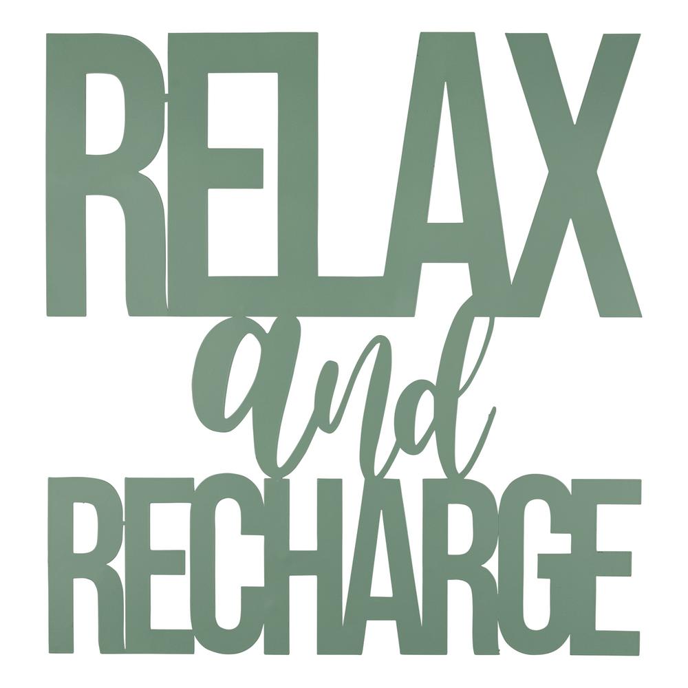 Relax and Recharge Metallic Wall Sign - 383284. Picture 1