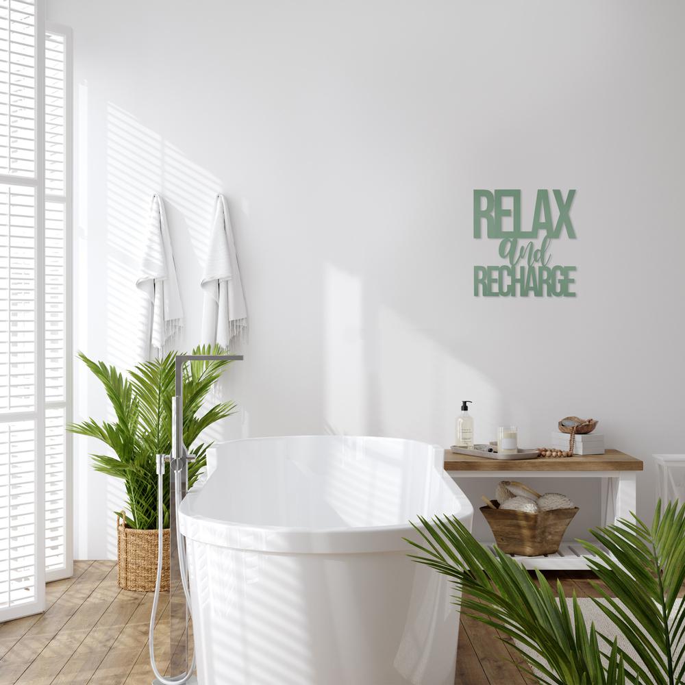 Relax and Recharge Metallic Wall Sign - 383284. Picture 2